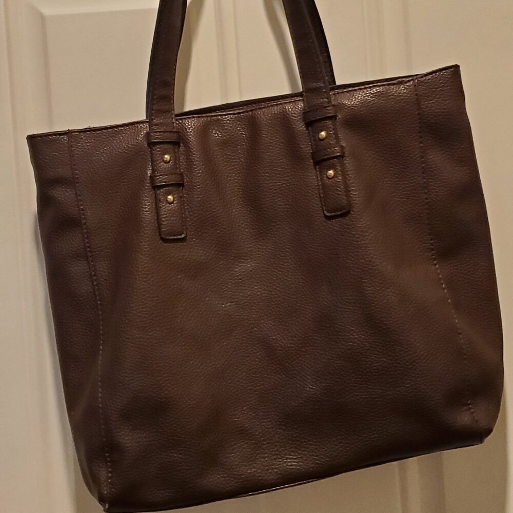 David Jones Paris, Dark Brown, Shoulder Bag Double Handle